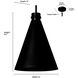 Axston 1 Light 12 inch Textured Black Outdoor Hanging Lantern